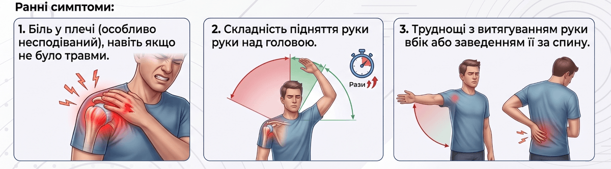 Симптоми замороженого плеча